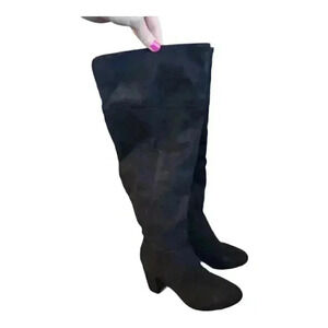 Diba Suede Tall Black Boots Size 7.5M